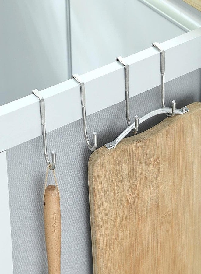 AARUX Over The Door Drawer & Cabinet Hook, Heavy-Duty Stainless Steel Double Hook Hanger for Kitchen, Bathroom & Closet, Rust-Resistant, No-Drill Organizer for Towels, Utensils, Bags & Accessories (2) - Image 3